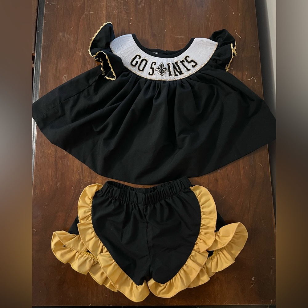 Smocked New Orleans Saints Short Set